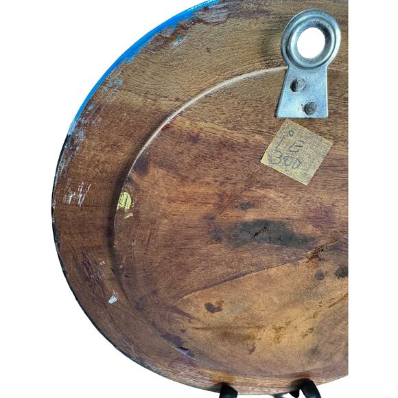 Vintage Acapulco Souvenir Hand Painted 8" Cliff Diver of La Quebrada Wood Plate - Picture 5 of 9